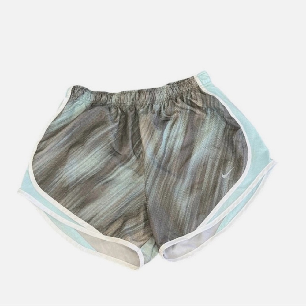 Large Nike Dri-Fit Gray Mint Lined Running Shorts Key Pocket